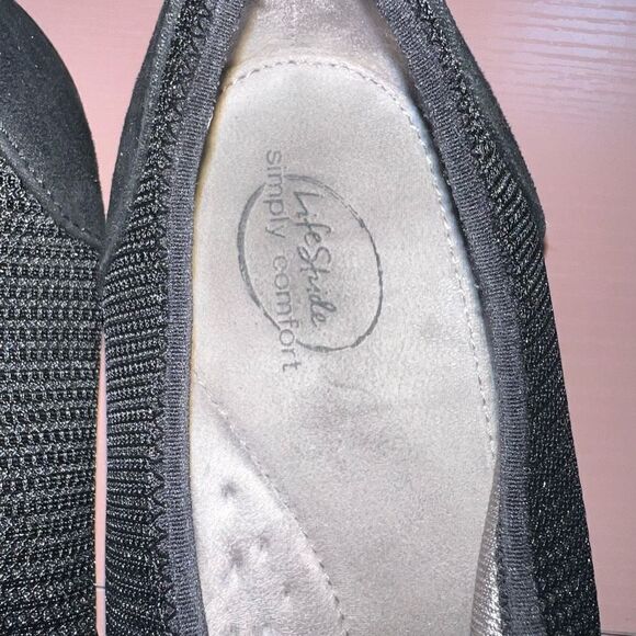 Lifestride Slip-On Black Zipper Sneakers - Picture 2 of 5